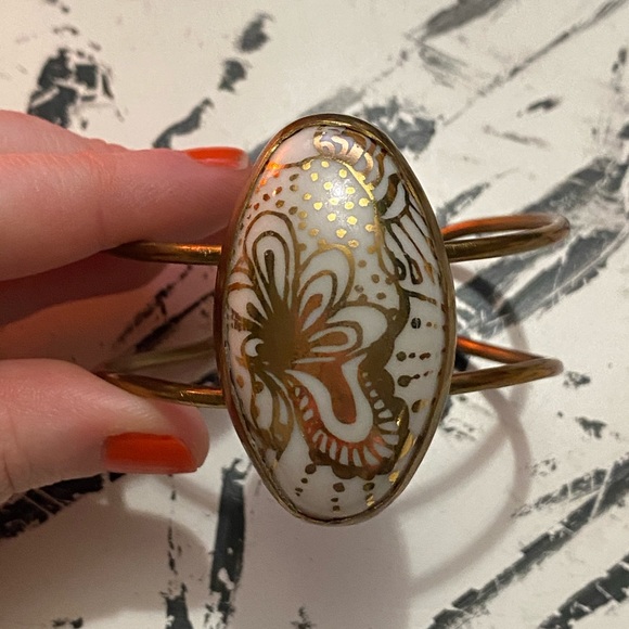 Porcelain and Stone Jewelry - Porcelain and Stone Manderley Cuff Bracelet #2 NEW